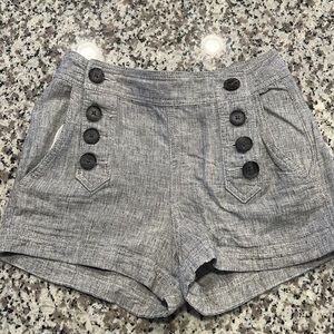 High-Waisted Linen Shorts